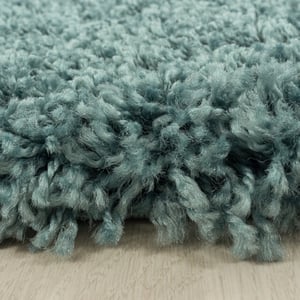 Muratap Monaco soft rond shaggy hoogpolig vloerkleed blauw / 120 cm rond