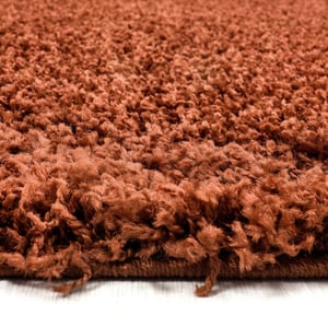 Muratap Basic shaggy vloerkleed terra / oranje hoogpolig- 80x150 cm