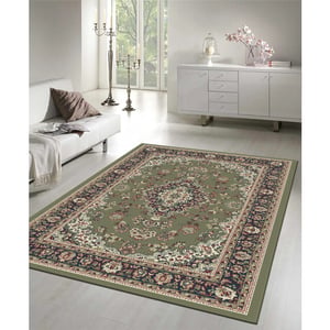 Muratap Nain klassiek medaillon laagpolig oosters vloerkleed vintage tapijt -