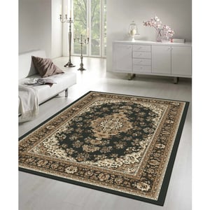 Muratap Nain klassiek medaillon laagpolig oosters vloerkleed vintage tapijt -
