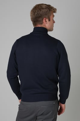 Blue Quilted And Fleece Lined Zip Through Jacket