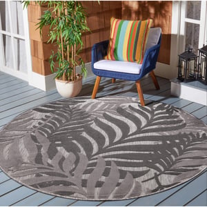 Muratap Binnen en buiten rond vloerkleed floral outdoor laagpolig tapijt 150 cm rond