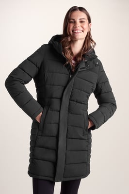 Kirkham Womens Padded Long Jacket - Black