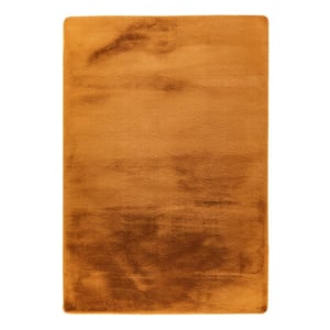 Muratap Heaven fluffy soft vloerkleed hoogpolig effen tapijt geel- 160 cm rond