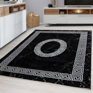 Muratap Plus vloerkleed laagpolig tapijt woonkamer zwart / wit- 200x290 cm