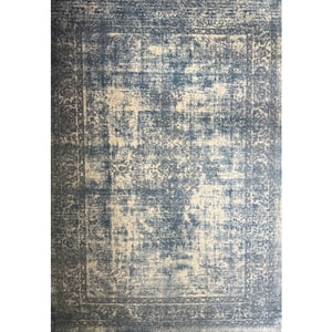Muratap Istanbul vintage laagpolig vloerkleed retro tapijt blauw- 80x150 cm