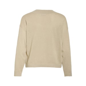 Vila Viginny v-neck ls glitter knit toppb zand