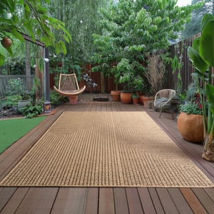 Muratap Timber style buitenkleed – indoor & outdoor, jute-look vloerkleed,