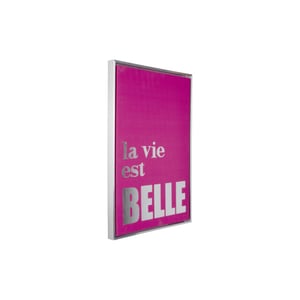 Present Time wall art la vie est belle medium dark pink & silver