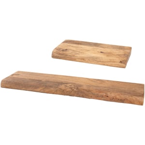 Home67 Wandplank pure mangohout set van 2 klein