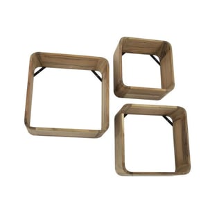 Hoyz wandschap vierkant acaciahout set van 3