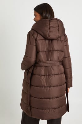 Belted Longline Puffer Jacket