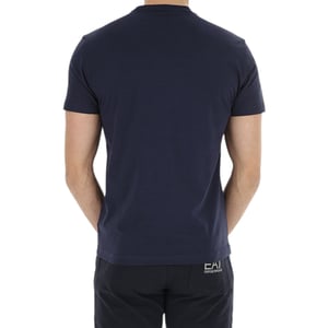 ARMANI EA7 3ZPT45 Mens Cotton T-Shirt Emporio Armani Summer Tops Navy Blue Tees