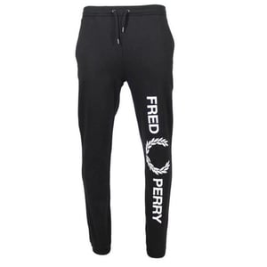 Fred Perry Heren Grote Logo Joggingbroeken (Zwart)