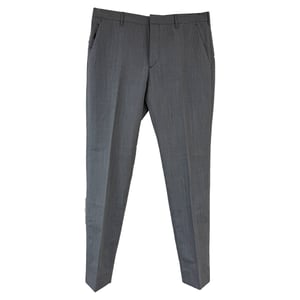 Prada Rechte Pantalon in Grijs Wol