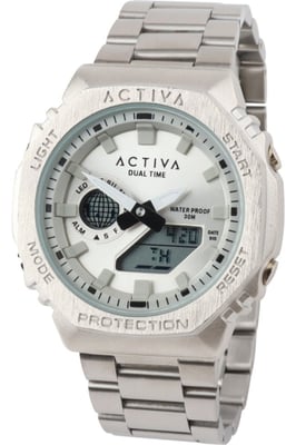 Activa x Invicta Digital ACWM423-002 Heren Horloge - Quartz Uurwerk - met zilveren Wijzerplaat - 45mm