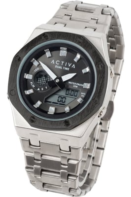 Activa x Invicta Digital ACWM303-005 Heren Horloge - Quartz Uurwerk -  met zwarte Wijzerplaat - 45mm