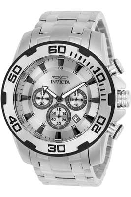 Invicta Pro Diver - SCUBA 22317 Heren Horloge - Quartz Uurwerk - Roestvrij Staal met zilveren Wijzerplaat - 50mm