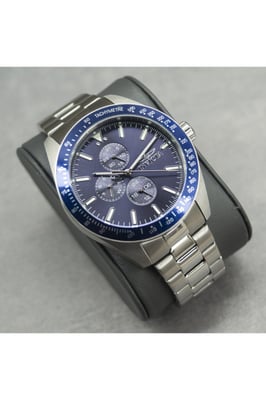 Invicta Aviator 38965 Heren Horloge - Quartz Uurwerk - Roestvrij Staal met blauwe Wijzerplaat - 45mm