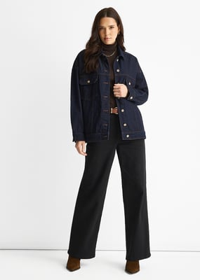 Mörk indigo denimjacka i truckerstil