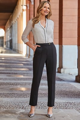 Black Tailored Trousers With Pockets