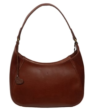'Lucia' Conker Brown Leather Grab Bag