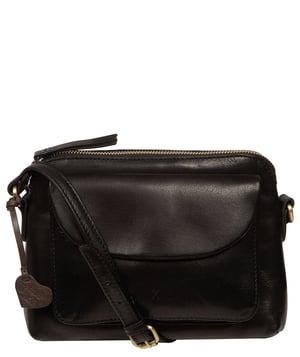'Estella' Black Leather Cross Body Bag