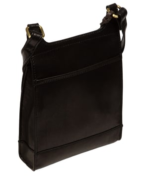 'Estella' Black Leather Cross Body Bag