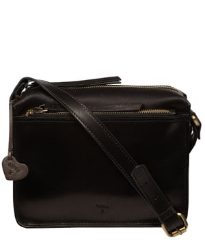 'Capri' Black Leather Cross Body Bag
