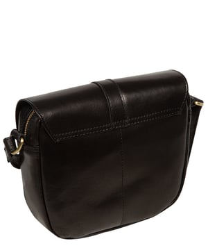 'Petra' Black Leather Cross Body Bag