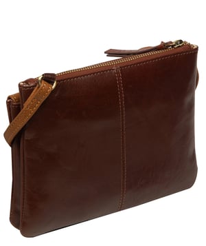 'Ornella' Conker Brown Leather Cross Body Bag