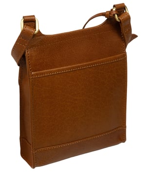 'Estella' Conker Brown & Dark Tan Leather Cross Body Bag