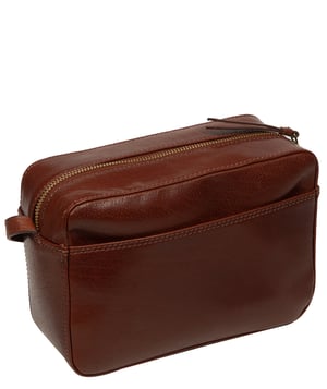 'Livia' Conker Brown Leather Cross Body Bag