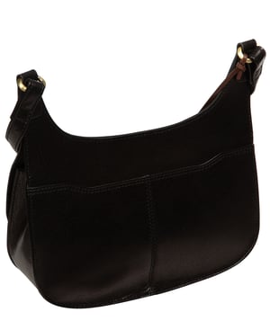 'Elettra' Black Leather Cross Body Bag