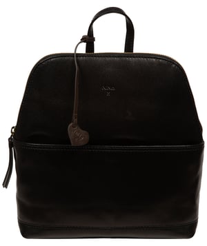'Benedetta' Black Leather Backpack