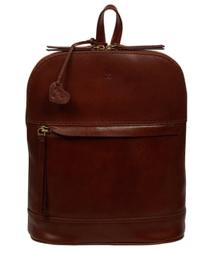 'Antonia' Conker Brown Leather Backpack