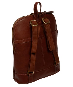 'Antonia' Conker Brown Leather Backpack