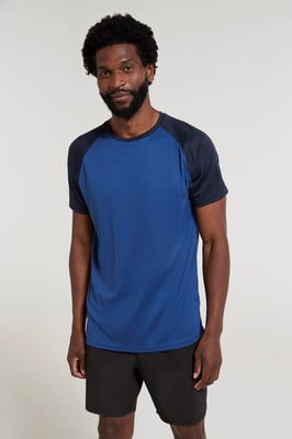 'Endurance' Men's T-Shirt Breathable Quick Dry UPF50 Sun Protection Tee Blue/Navy