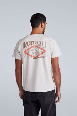 'Jacob' Men's Cotton T-Shirt Comfy Beach Summer Casual Tee Ecru