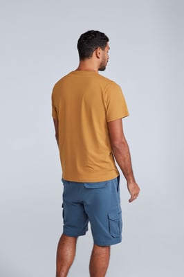 'Classico' Men's Cotton T-Shirt Short Sleeve Breathable Casual Summer Tee Mustard
