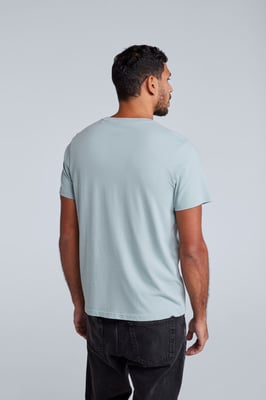 'Classico' Men's Cotton T-Shirt Short Sleeve Breathable Casual Summer Tee Light Blue