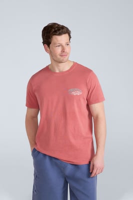 'Jacob' Men's Cotton T-Shirt Comfy Beach Summer Casual Tee Burgundy