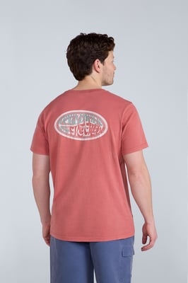 'Jacob' Men's Cotton T-Shirt Comfy Beach Summer Casual Tee Burgundy