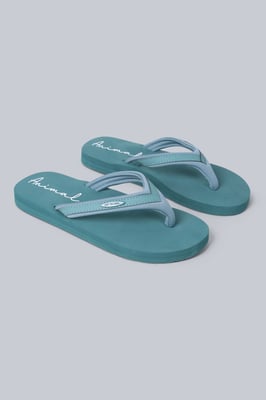 'Swish' Women's Flip Flops with Soft Padded Upper Straps Comfy Slip-on Beach Sandals Pale Green