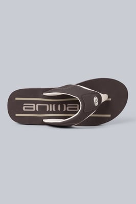 'Jekyl' Men's Flip Flops Lightweight Slip-on Sandals with Soft Padded Upper Straps Dark Brown