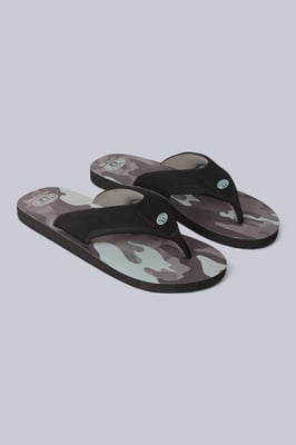 'Jekyl' Men's Flip Flops with Soft Padded Upper straps Slip-on Beach Sandals Outdoors Grey