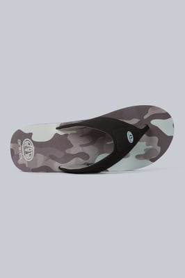 'Jekyl' Men's Flip Flops with Soft Padded Upper straps Slip-on Beach Sandals Outdoors Grey