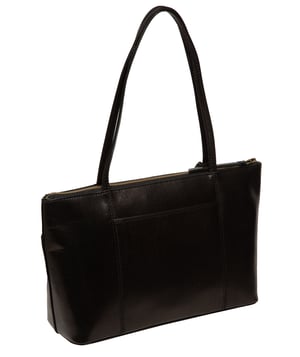 'Carlotta' Black Leather Tote Bag
