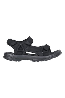 'Crete' Men's Sandals Cushioned Footbed Open Toe Comfy Summer Holiday Shoes Black