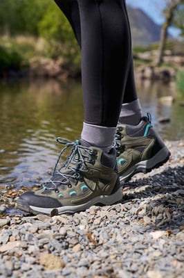 'Adventurer' Women's Waterproof Rain Boots Cushioned Footbed Mesh Lining Trail Trekking Wellies Forest Green